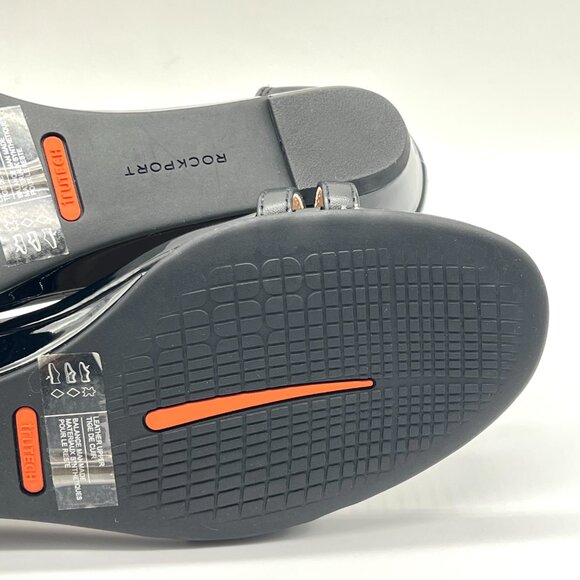 Rockport Womens Size 8.5 8.5M Zandra Black Leather Wedge Sandals Shoes - Picture 11 of 14